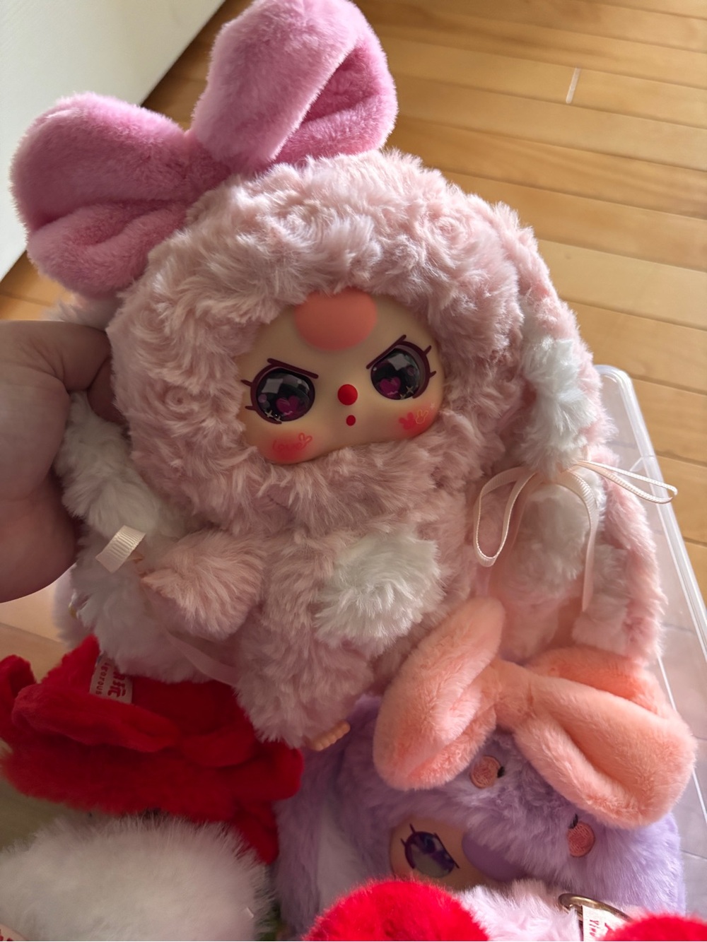 Pink Plush Bunny Doll with Bow
